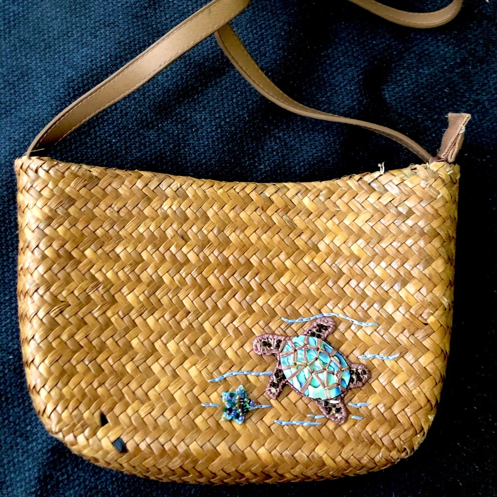 Woven Purse with Turtle Embroidery - Picture 2 of 7